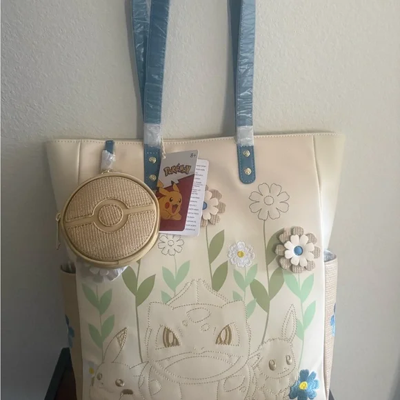 NWT Loungefly Pokemon Floral Tote Bag and Coin Bag Set - Picture 6 of 9